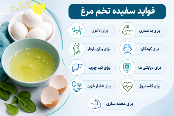 فواید سفیده تخم مرغ